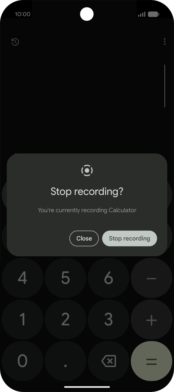 Press Stop recording to stop recording.