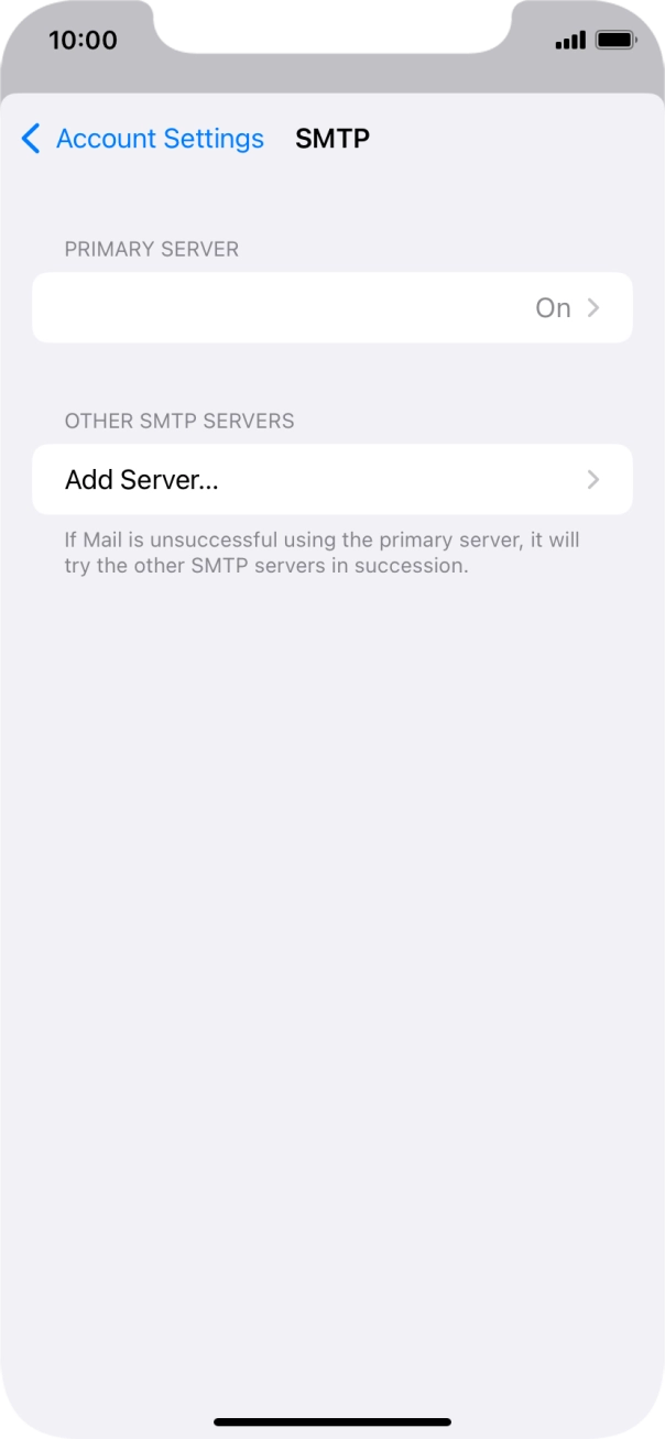 Press the field below 'PRIMARY SERVER'. Press the field below 'PRIMARY SERVER'.