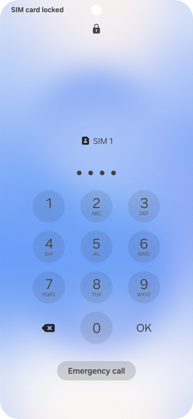 If you're asked to key in your SIM PIN, do so and press OK. The default SIM PIN is 0000.