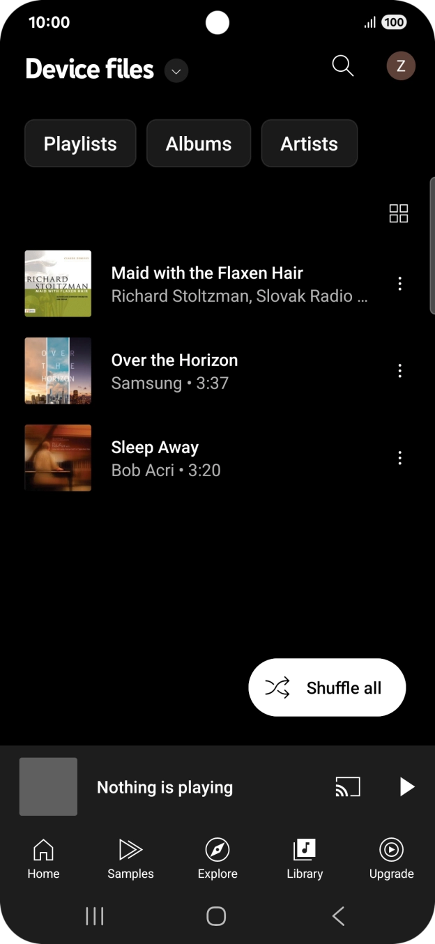Press the required audio file.
