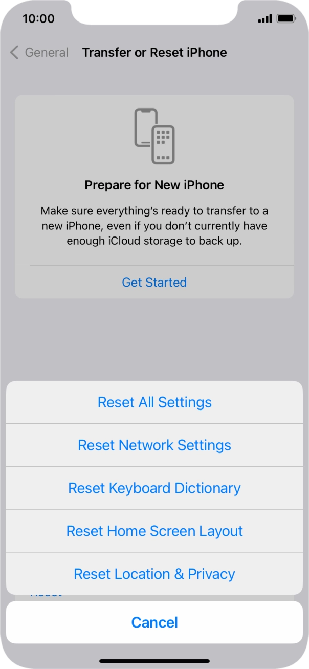 Press Reset All Settings.
