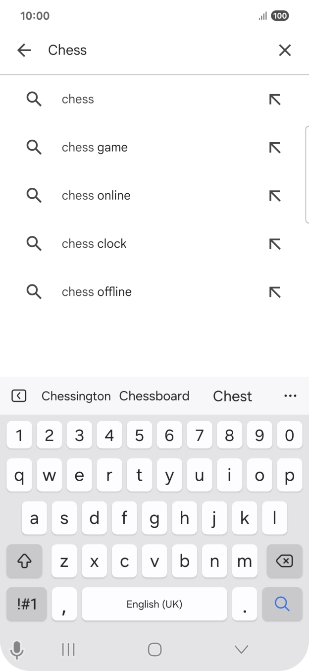 Key in the name or subject of the required app and press the search icon.
