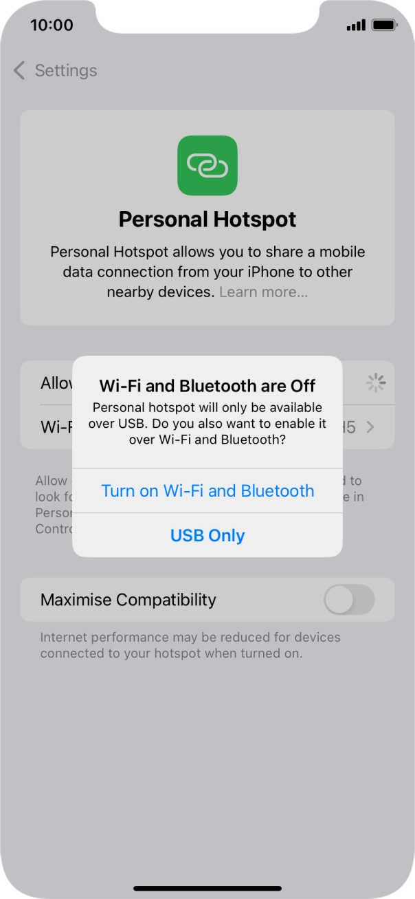 If WiFi is turned off, press Turn on Wi-Fi and Bluetooth.