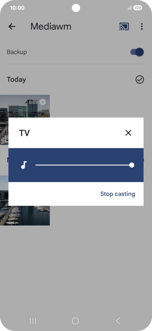 Press Stop casting. Press Stop casting.