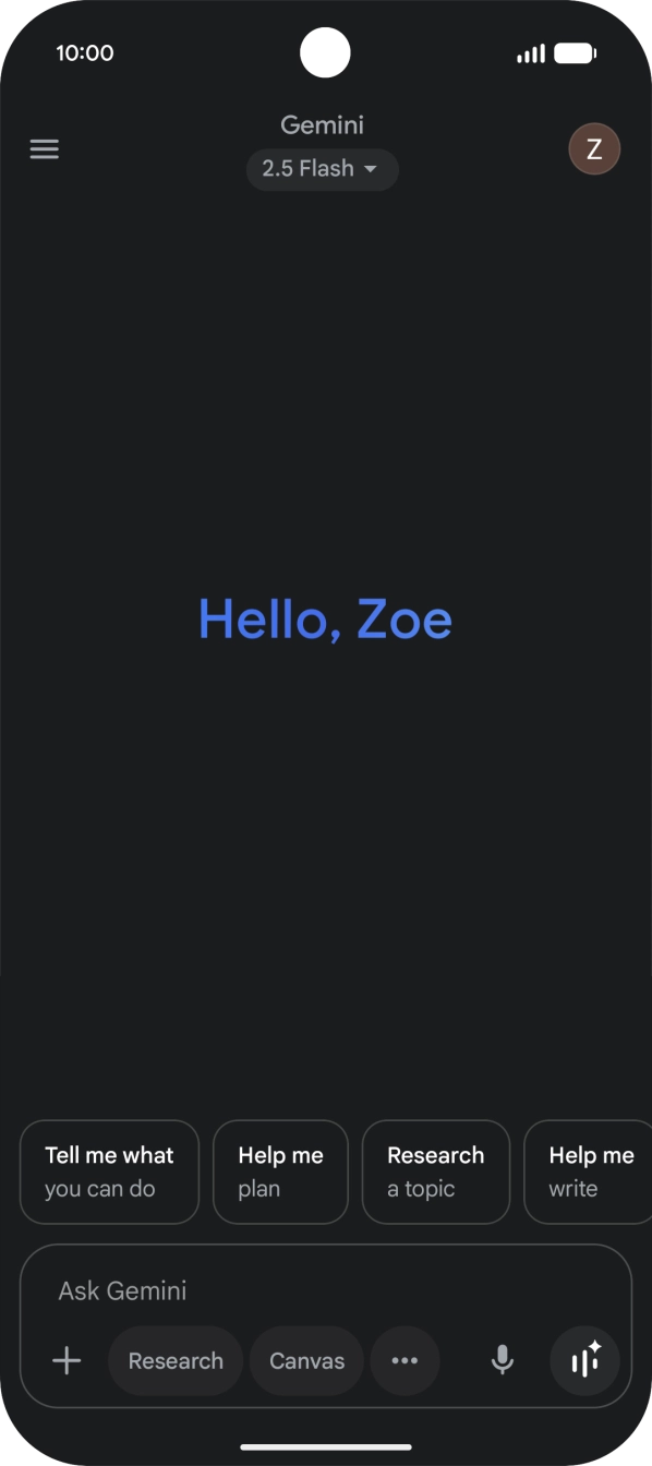 Press the profile icon.