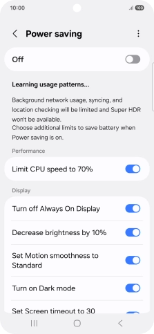 Press the indicators next to the required settings. Press the indicators next to the required settings.