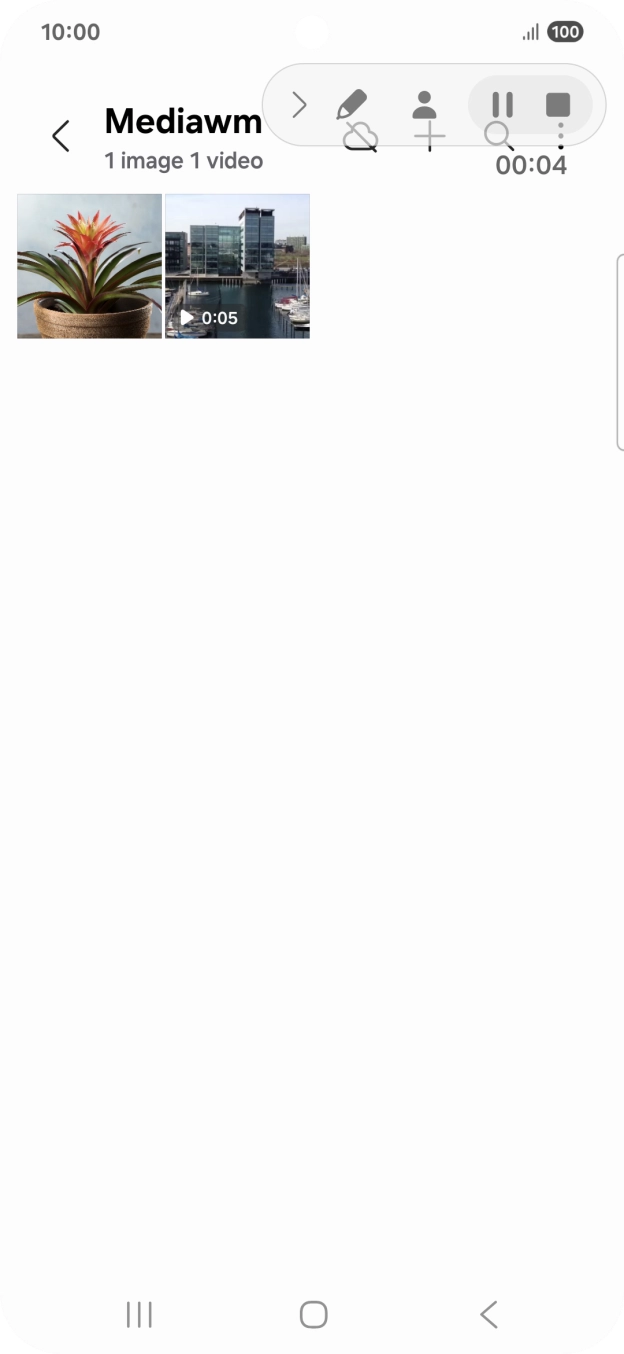 Press the stop icon to stop the recording.