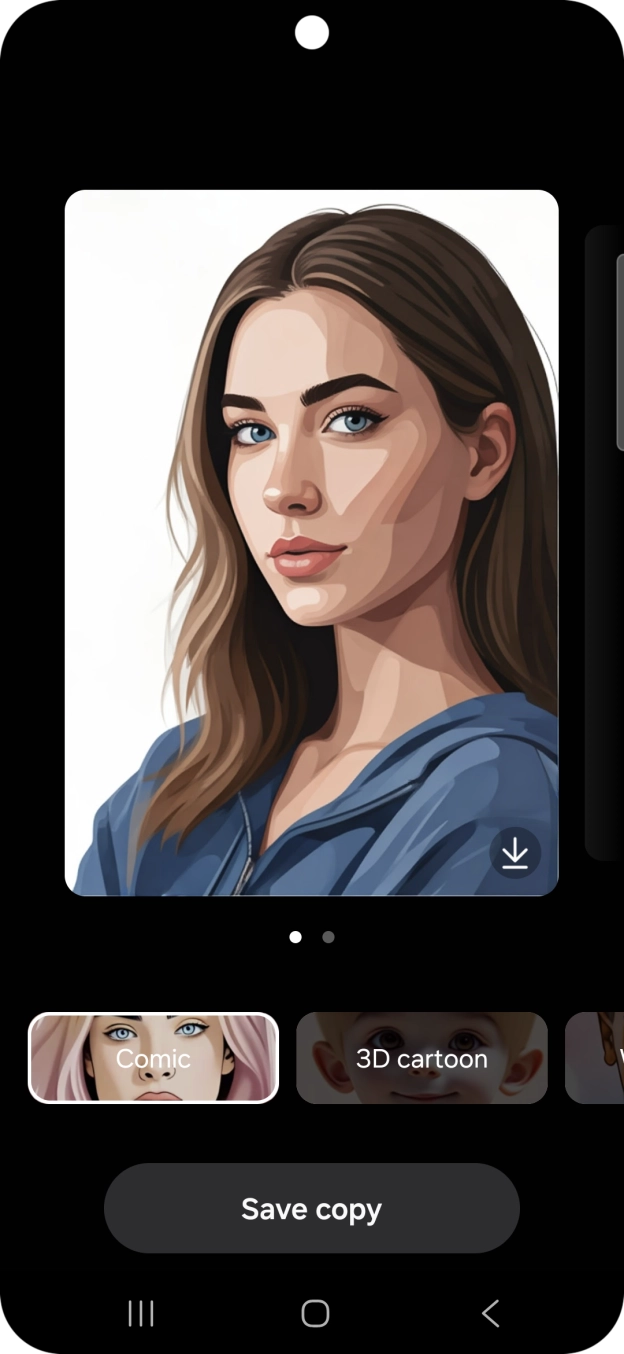 Press Save copy to save the generated photo suggestion. Press Save copy to save the generated photo suggestion.