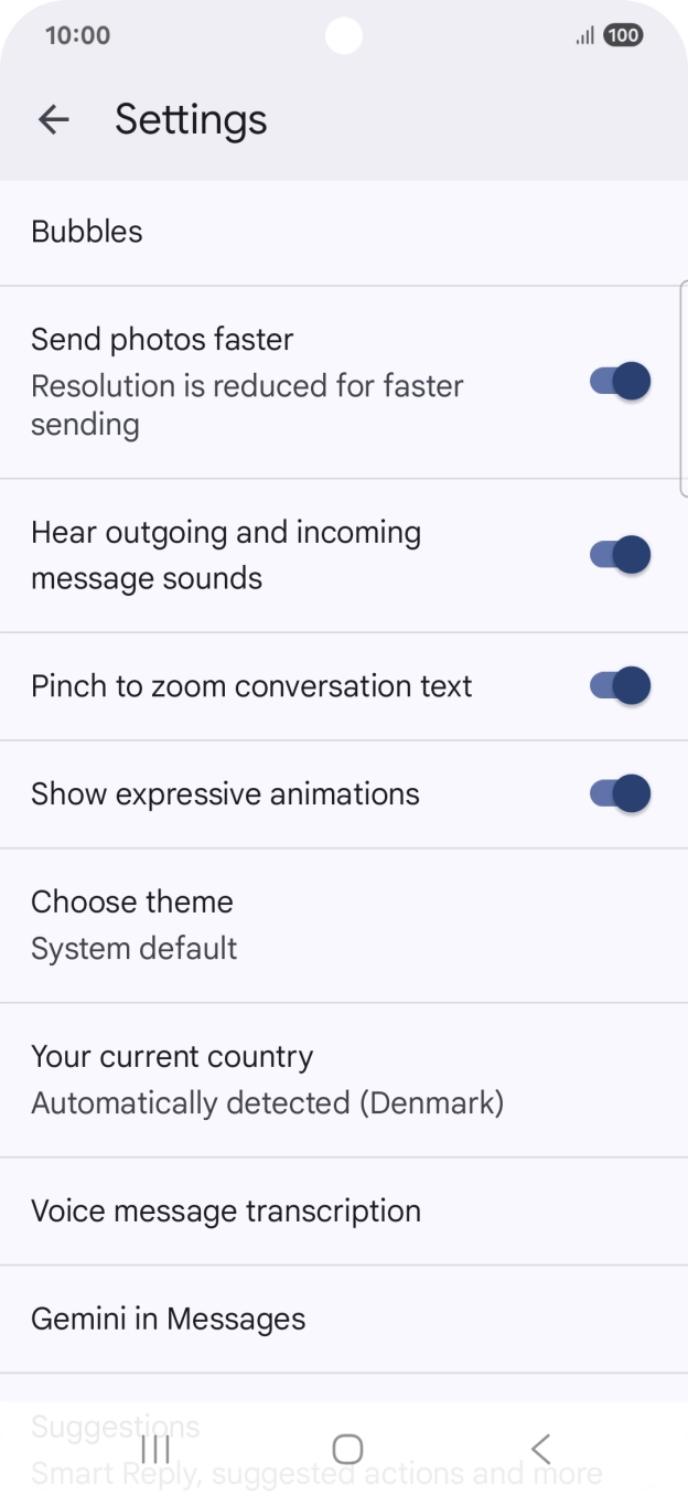 Press Gemini in Messages. Press Gemini in Messages.