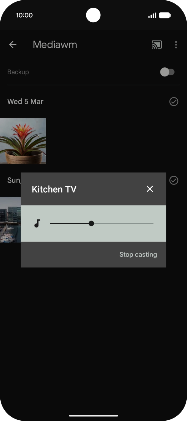 Press Stop casting. Press Stop casting.