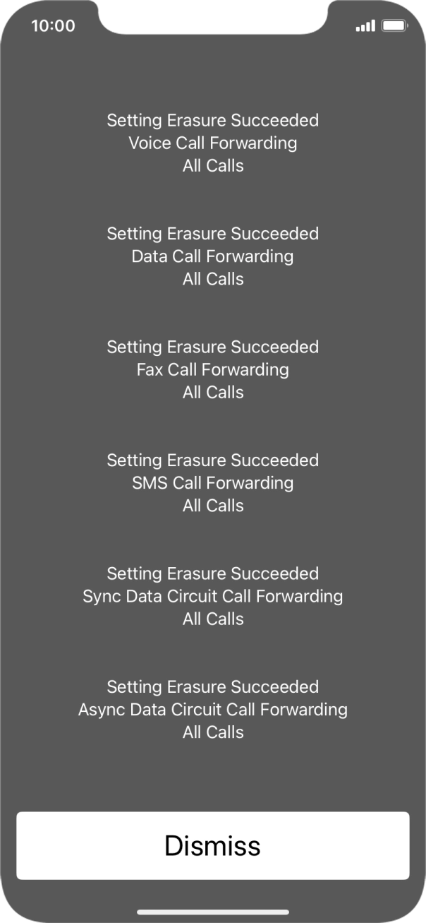 Press Dismiss. Press Dismiss.
