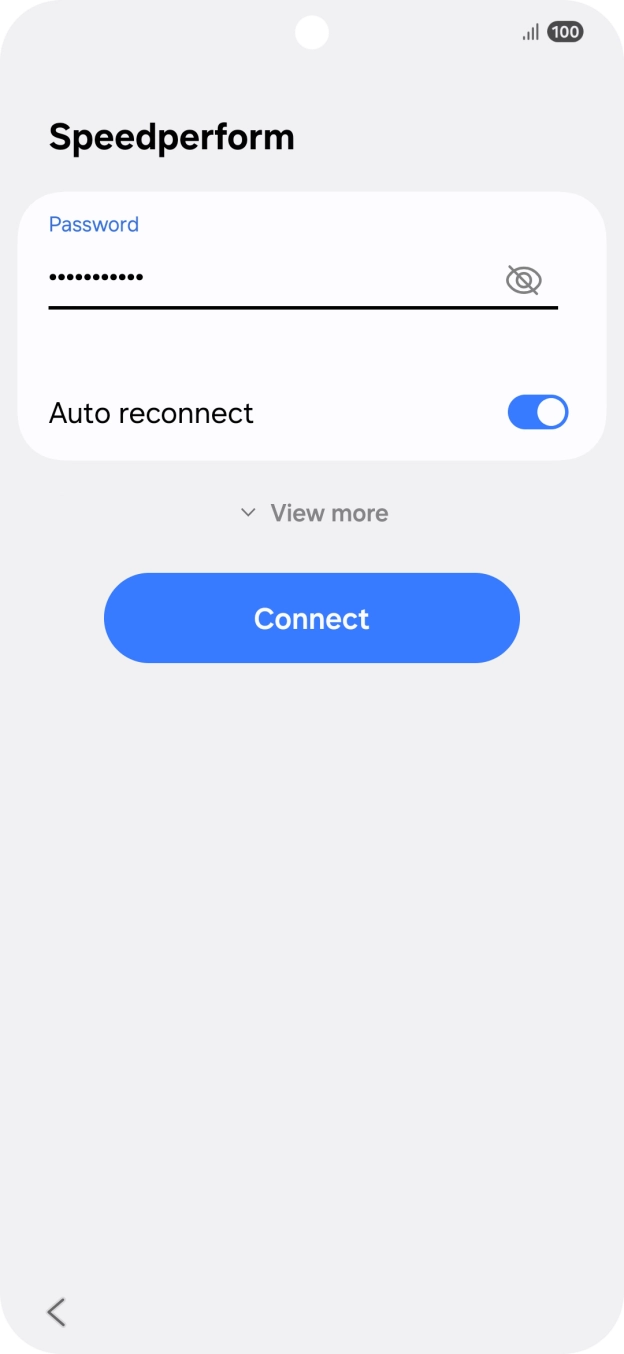 Key in the password for the WiFi network and press Connect.