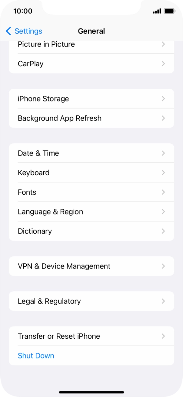 Press Transfer or Reset iPhone.