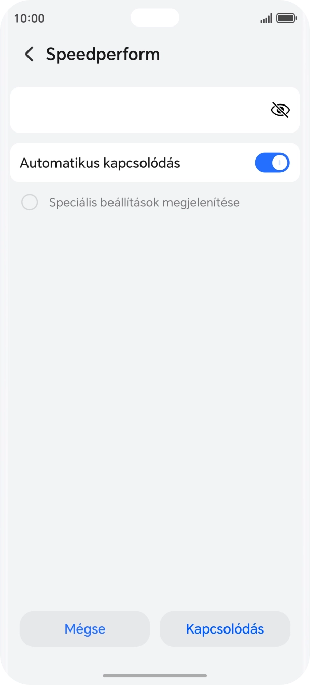 Írd be a Wi-Fi hálózatodhoz tartózó jelszót, és válaszd a Kapcsolódás lehetőséget. Írd be a Wi-Fi hálózatodhoz tartózó jelszót, és válaszd a Kapcsolódás lehetőséget.