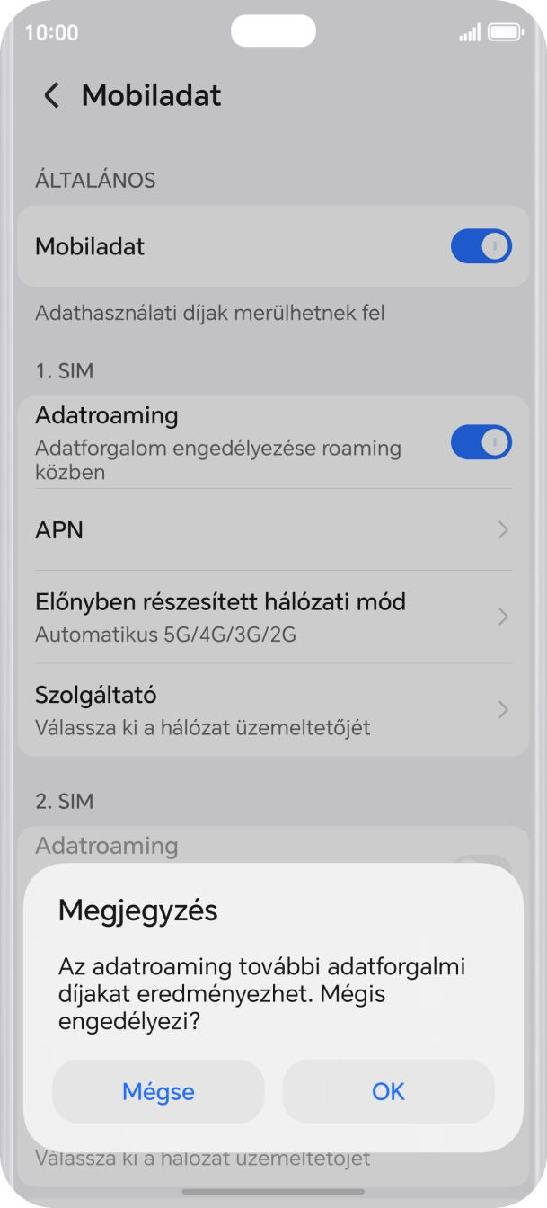 Ha bekapcsolod a funkciót, válaszd az OK lehetőséget. Ha bekapcsolod a funkciót, válaszd az OK lehetőséget.