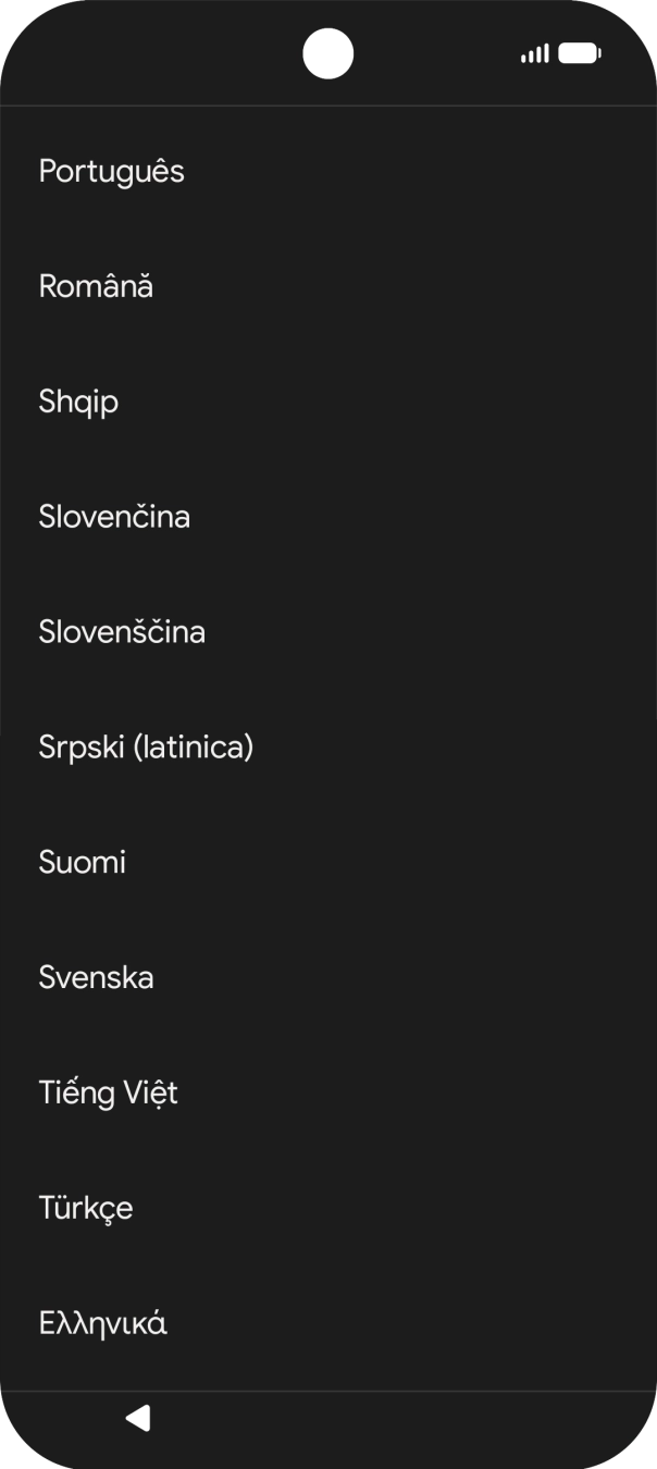 Prima o idioma pretendido.