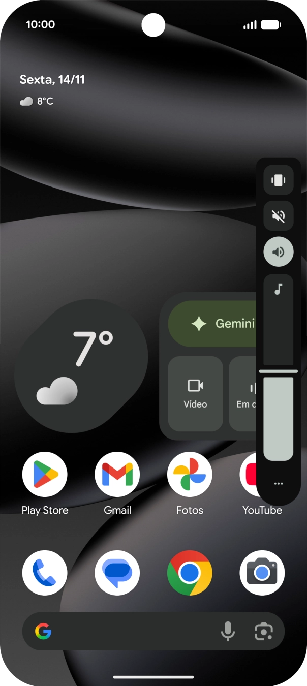 Prima o ícone de perfil silencioso para ativar a função.