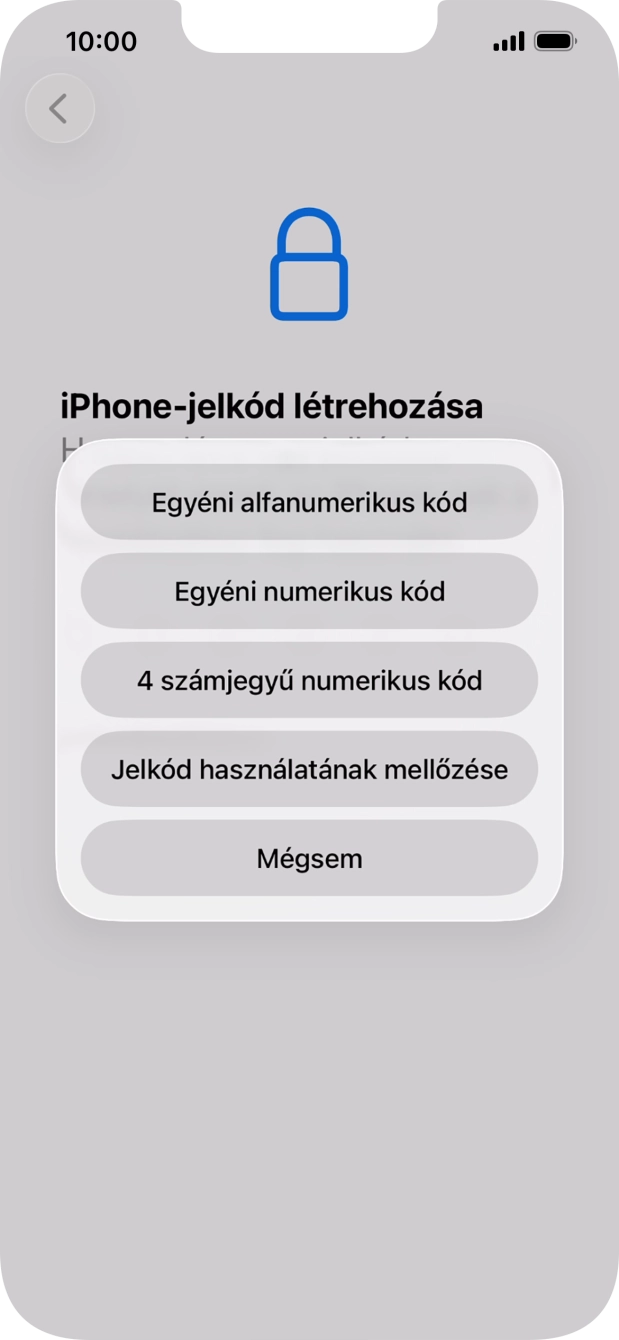 A képernyőzár használatának bekapcsolásához kövesd a képernyőn megjelenő utasításokat, vagy válaszd a Jelkód használatának mellőzése lehetőséget. A képernyőzár használatának bekapcsolásához kövesd a képernyőn megjelenő utasításokat, vagy válaszd a Jelkód használatának mellőzése lehetőséget.