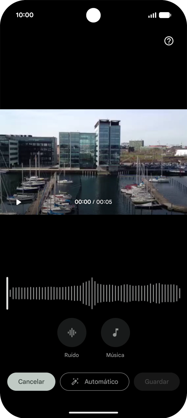 Prima Automático para melhorar automaticamente o som no vídeo.