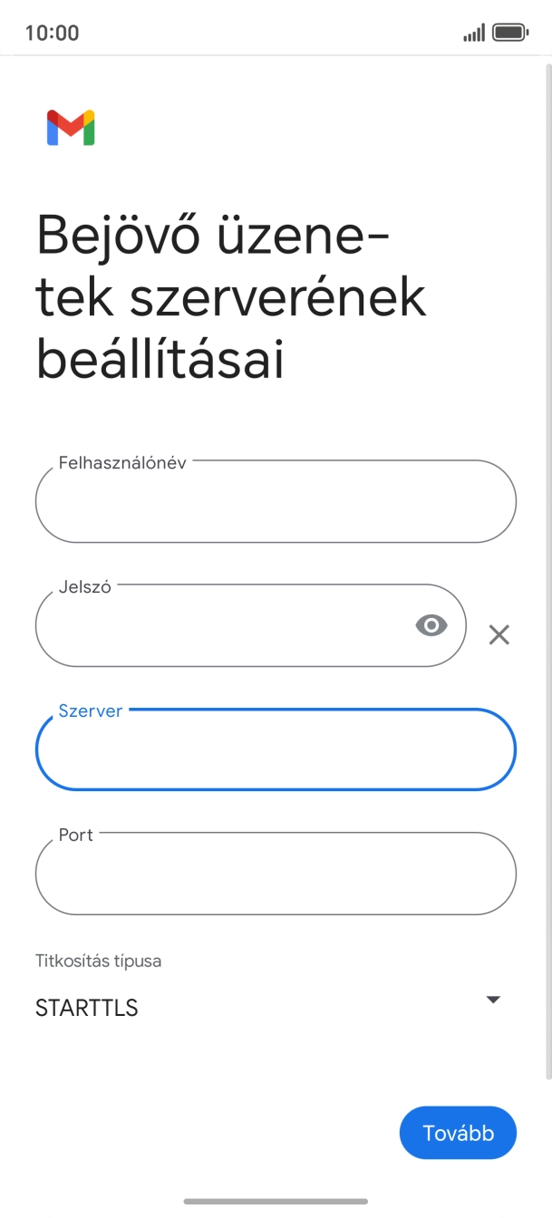 Kattints a „Port” alatti mezőre, és írd be a következőt: 993.