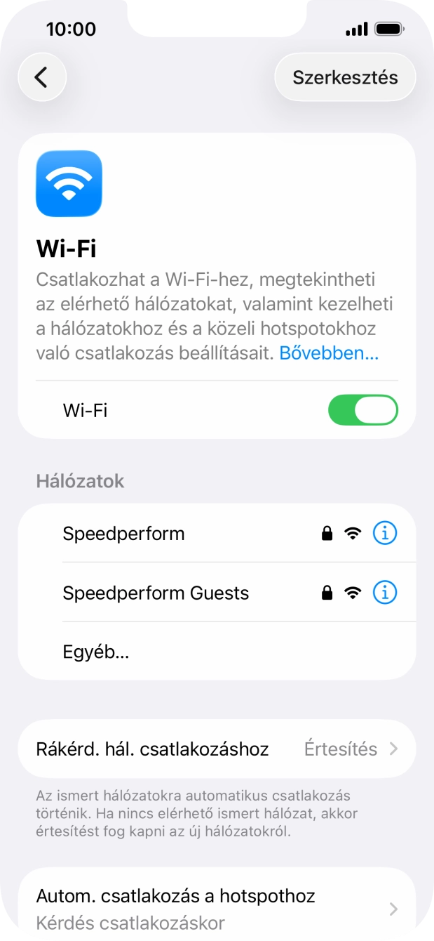 Kattints a kívánt Wi-Fi hálózatra, és írd be a Wi-Fi hálózathoz tartózó jelszót. Kattints a kívánt Wi-Fi hálózatra, és írd be a Wi-Fi hálózathoz tartózó jelszót.