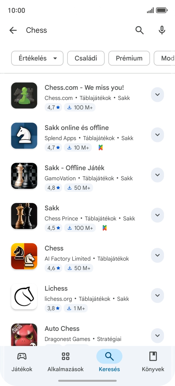 Kattints a kívánt alkalmazásra. Kattints a kívánt alkalmazásra.