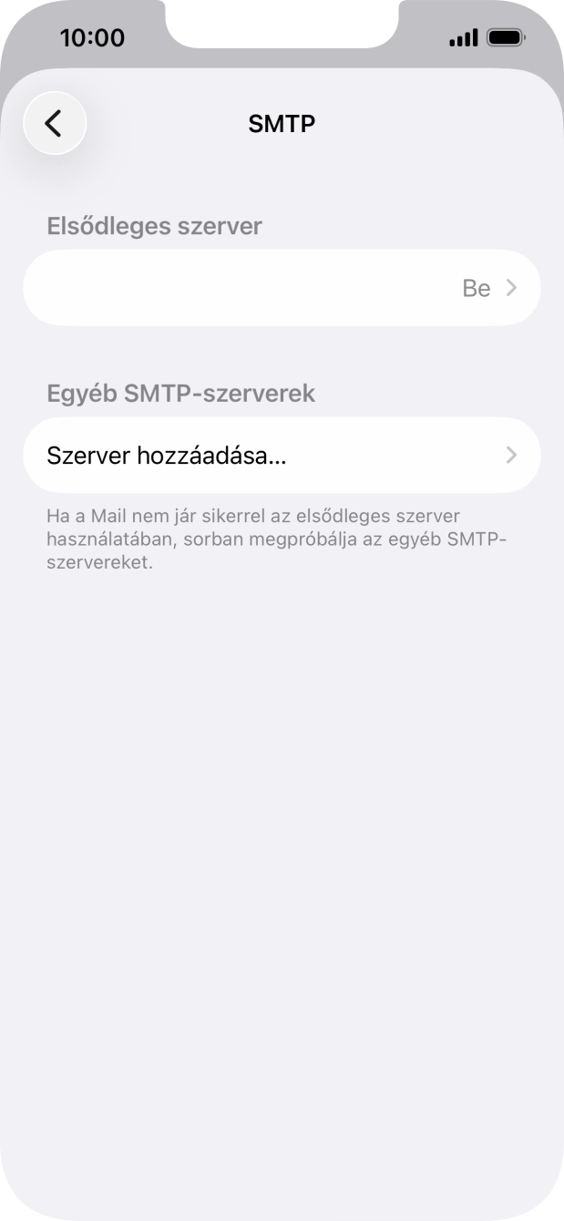 Kattints az „Elsődleges szerver” alatti mezőre.