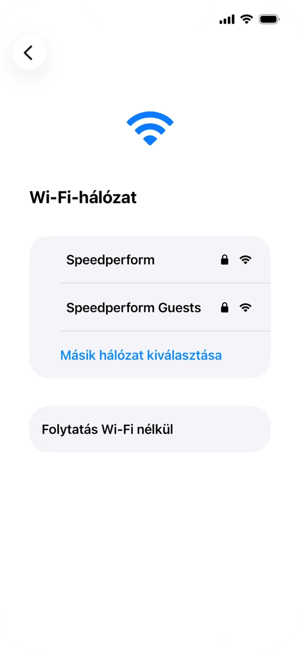 Válaszd ki a kívánt Wi-Fi hálózatot. Válaszd ki a kívánt Wi-Fi hálózatot.
