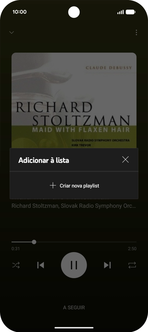 Prima Criar nova playlist.