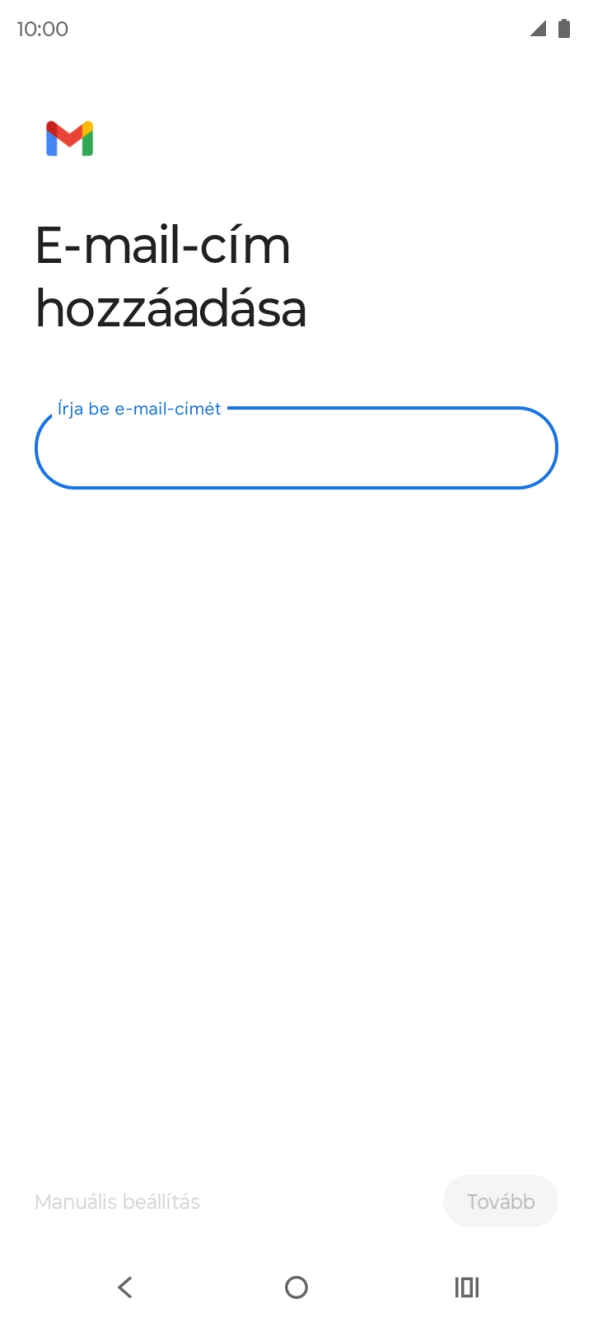 Kattints az „Írja be e-mail-címét” alatti mezőre, és írd be az e-mail címedet.