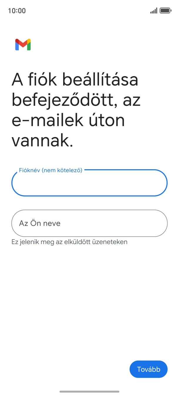 Kattints Az Ön neve mezőre, és írd be a kívánt küldőnevet.