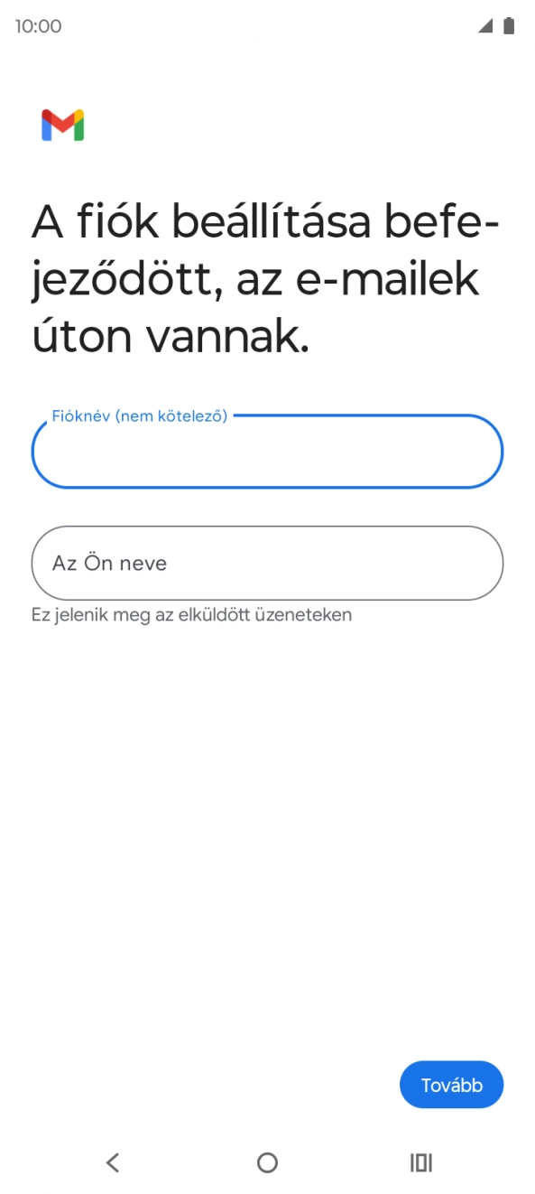 Kattints Az Ön neve mezőre, és írd be a kívánt küldőnevet.
