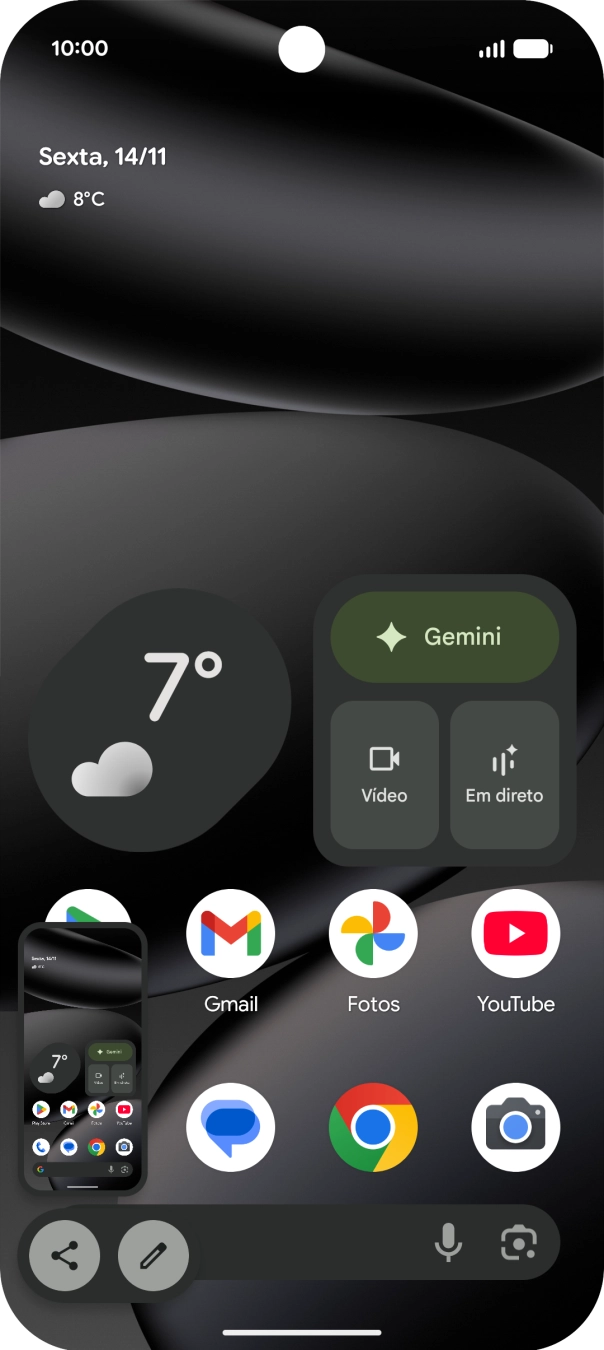 Para modificar a captura de ecrã prima a captura de ecrã e siga as indicações no ecrã para efetuar as modificações pretendidas.