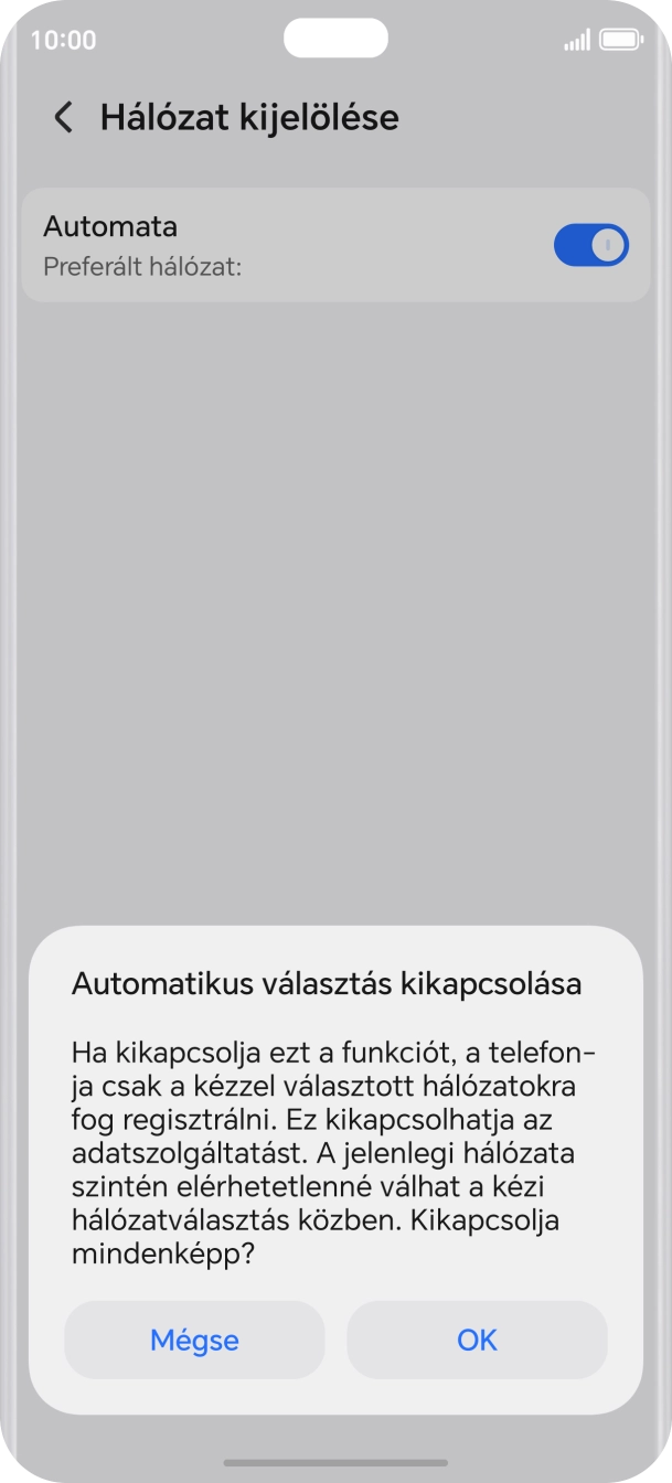 Válaszd az OK lehetőséget, és várj, amíg a telefon keresi az elérhető hálózatot. Válaszd az OK lehetőséget, és várj, amíg a telefon keresi az elérhető hálózatot.