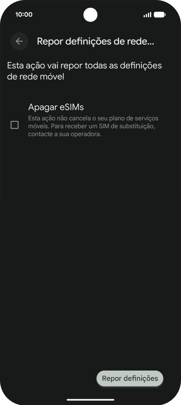 Prima Repor definições.