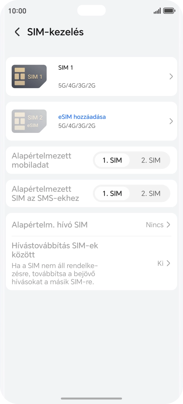 Válaszd az eSIM hozzáadása lehetőséget. Válaszd az eSIM hozzáadása lehetőséget.