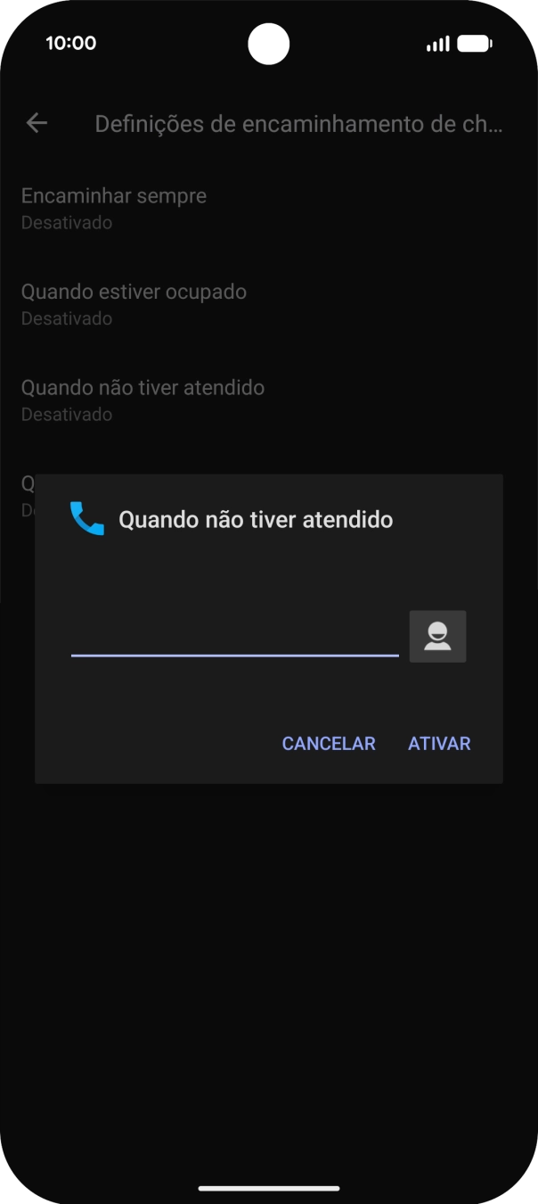 Introduza 123 e prima ATIVAR.