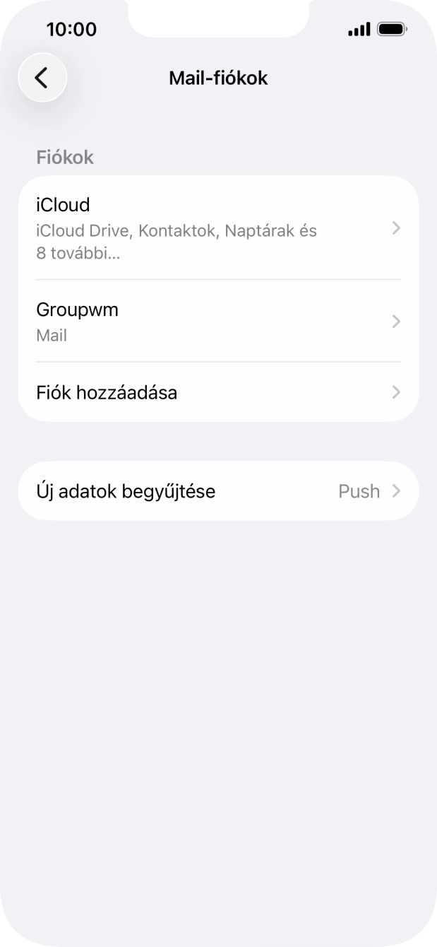 Kattints az imént létrehozott e-mail-fiók nevére.