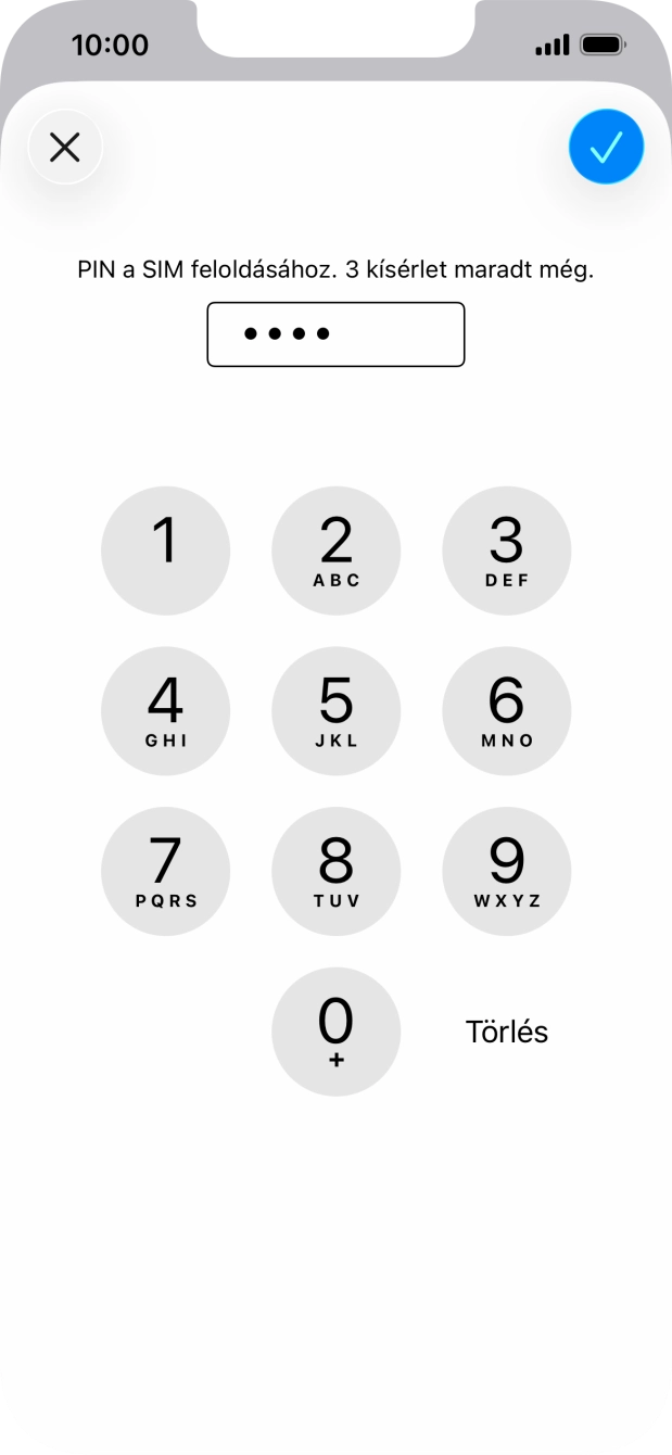 Írd be a PIN-kódod, és kattints a jóváhagyás ikonra. Írd be a PIN-kódod, és kattints a jóváhagyás ikonra.