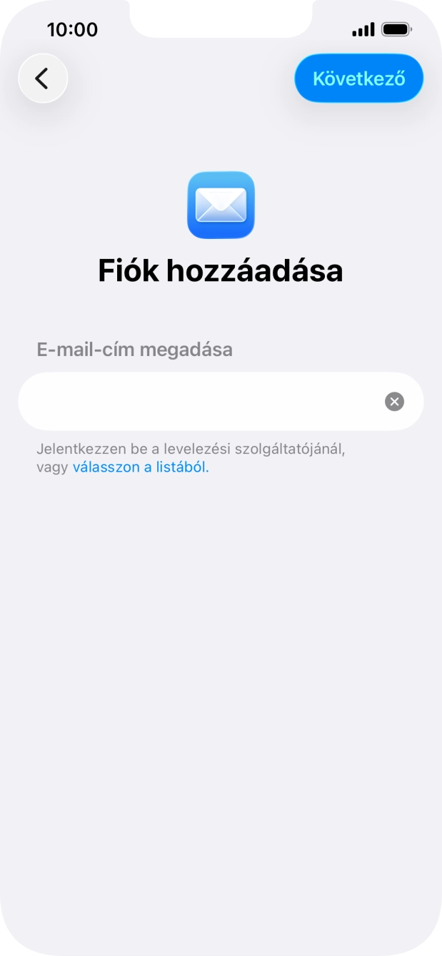 Válaszd a Következő lehetőséget.