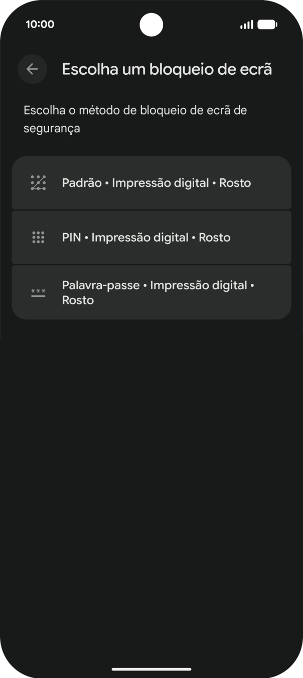 Prima o código de bloqueio do telefone pretendido e siga as indicações no ecrã para estabelecer um código de bloqueio adicional.