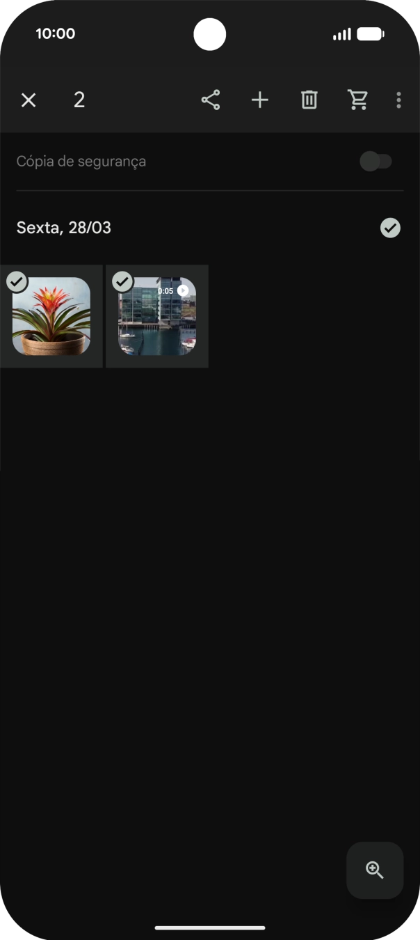 Prima o ícone para partilhar.