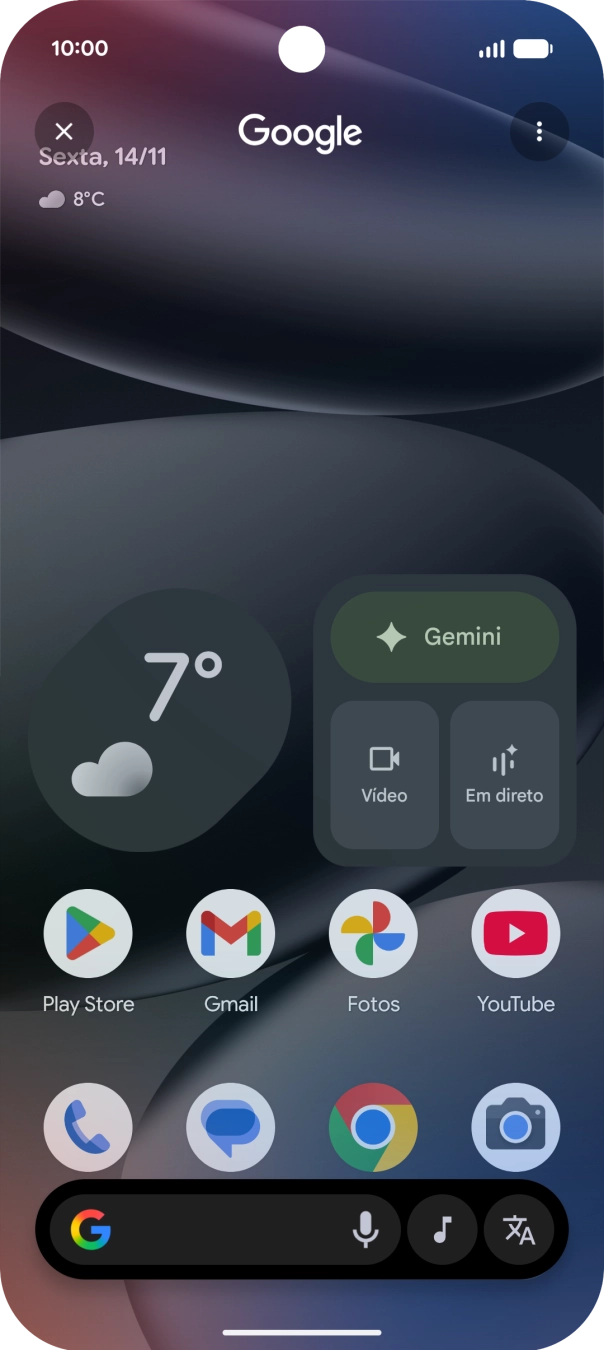 Prima o ícone de música para iniciar a procura.