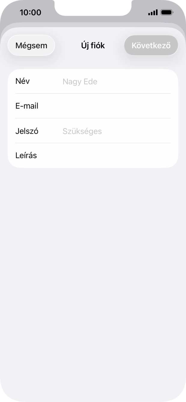 Kattints a Név mezőre, és írd be a kívánt küldőnevet.