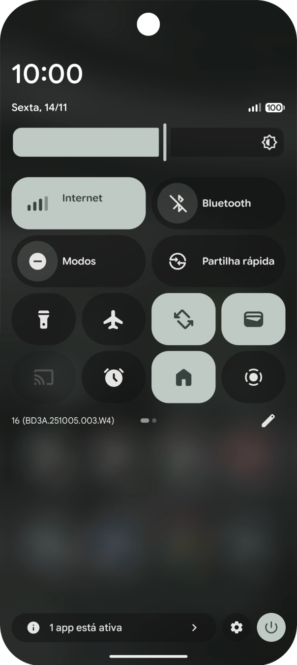 Prima o ícone de definições.