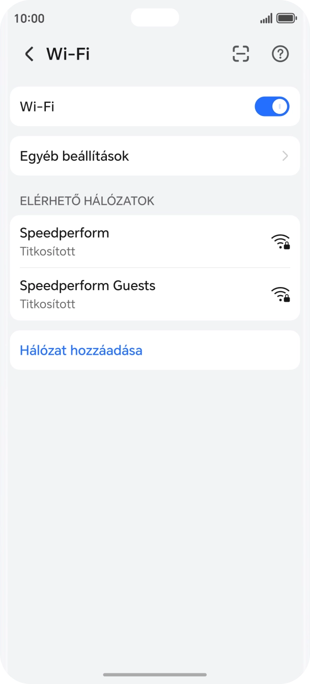 Válaszd ki a kívánt Wi-Fi hálózatot. Válaszd ki a kívánt Wi-Fi hálózatot.
