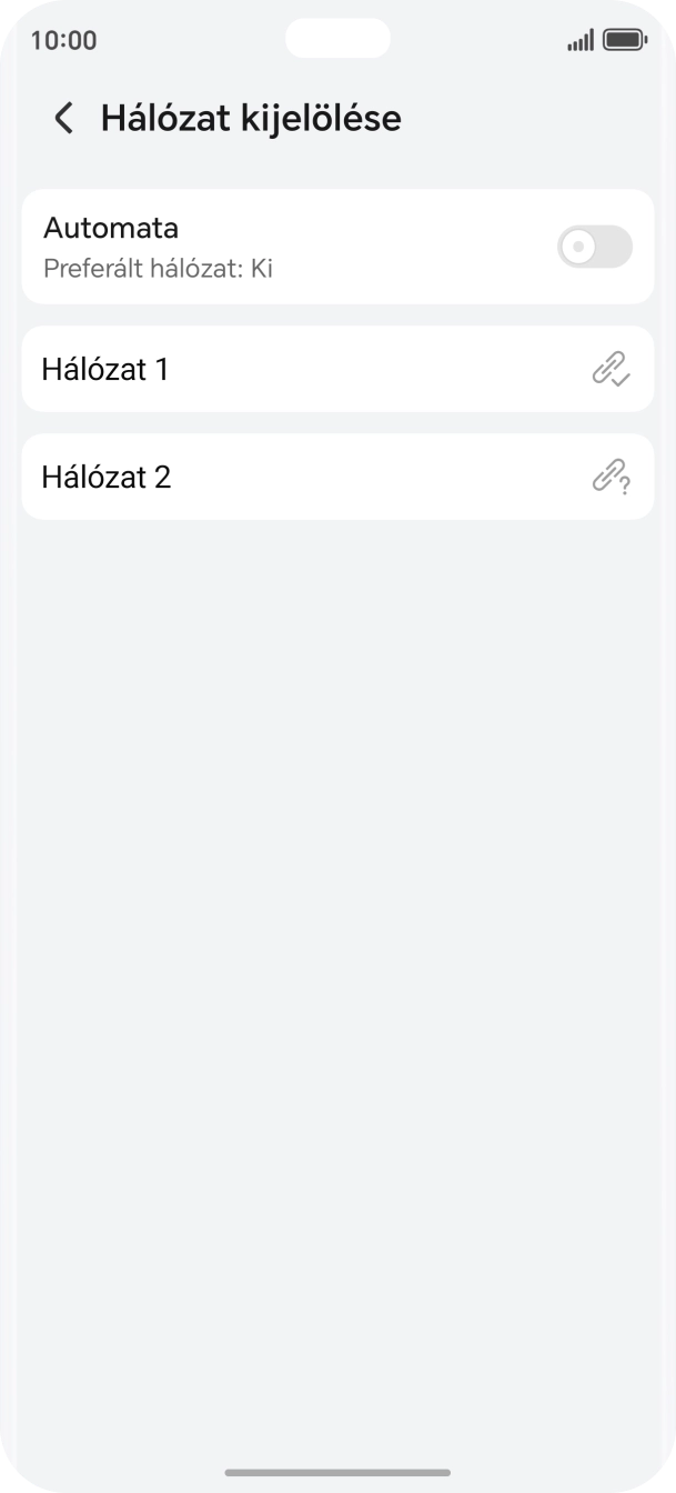 Válaszd ki a kívánt hálózatot. Válaszd ki a kívánt hálózatot.