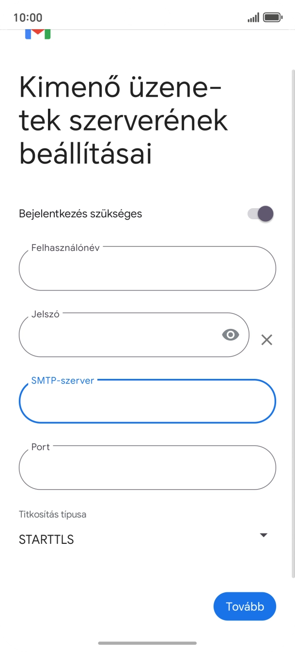 Kattints a „Port” alatti mezőre, és írd be a következőt: 587.