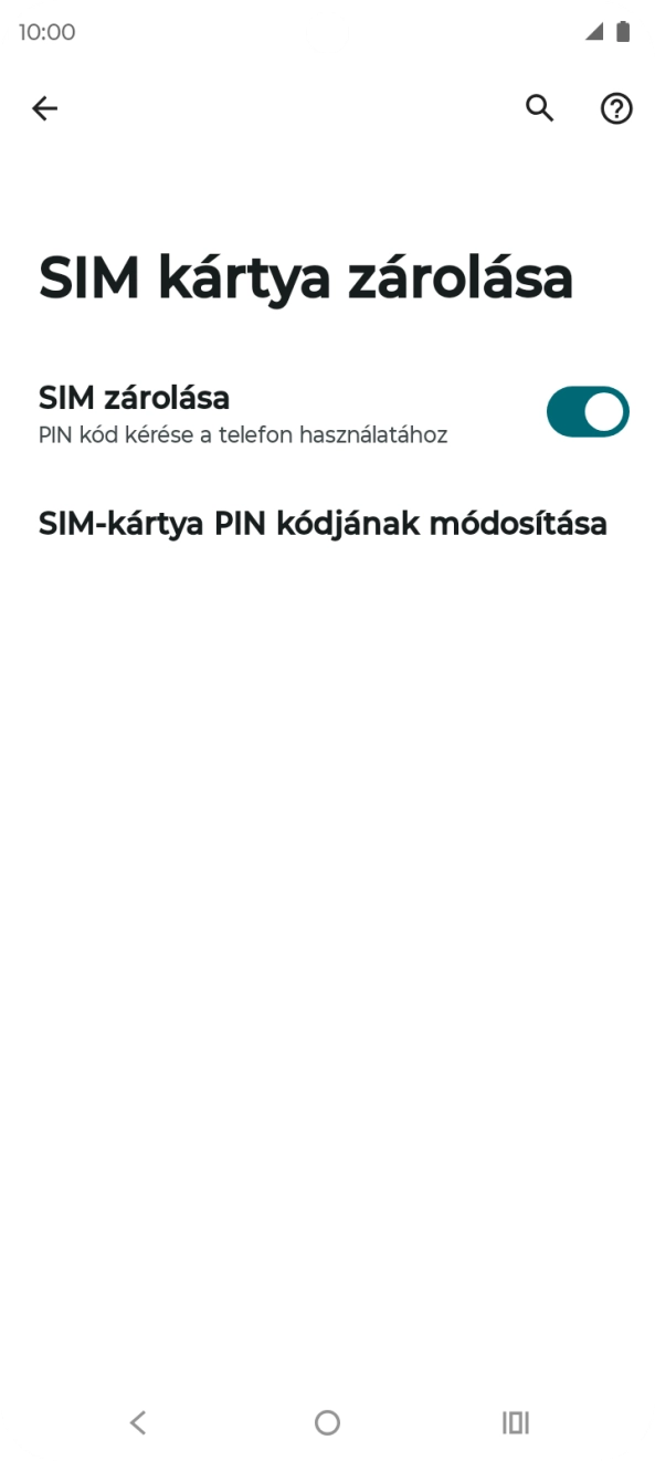 Kattints a „SIM zárolása” melletti csúszkára a funkció be- vagy kikapcsolásához.