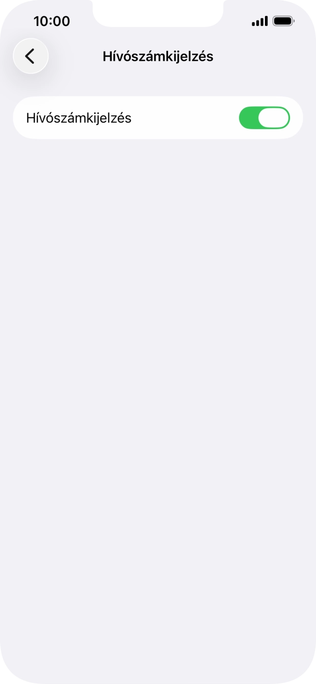 Kattints a „Hívószámkijelzés” melletti csúszkára a funkció be- vagy kikapcsolásához. Kattints a „Hívószámkijelzés” melletti csúszkára a funkció be- vagy kikapcsolásához.